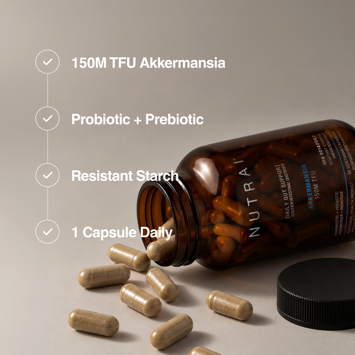Nutrai: Akkermansia Muciniphila Probiotic 150M TFU